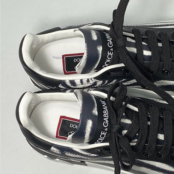 DOLCE&GABBANA Portofino Zebra-Print Sneakers size 37 - Picture 6 of 11